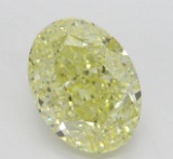 6.83 ct, Yellow-VS2, Oval cut Diamond