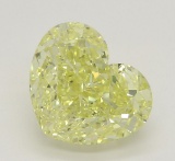 2.08 ct, Yellow/VS2, Heart cut Diamond