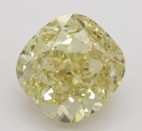 4.37 ct, Brown Yellow/VS2, Cushion cut Diamond