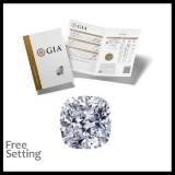 3.10 ct, Color F/VS2, Cushion cut Diamond