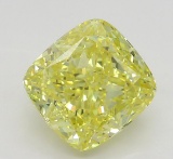 2.16 ct, Vivid Yellow/VS2, Cushion cut Diamond