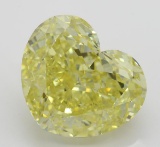 14.02 ct, Yellow/SI2, Heart cut Diamond