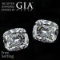 4.06 ct Cushion cut Diamond Pair