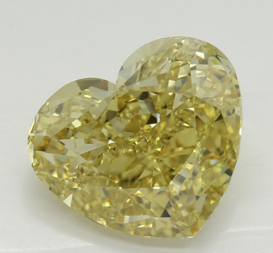 4.52 ct, Bn. Yellow/VS2, Heart cut Diamond