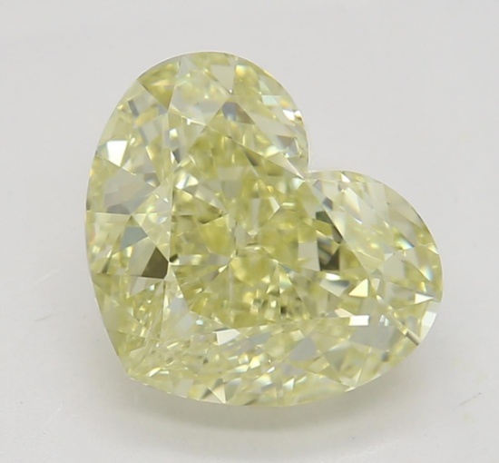 2.06 ct, Yellow/IF, Heart cut Diamond
