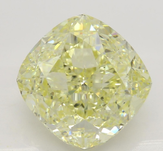 5.55 ct, Lt. Yellow/IF, Cushion cut Diamond