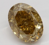 2.90 ct, Bn. Yellow/VVS1, Oval cut Diamond