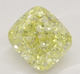 2.72 ct, Yellow/VVS2, Cushion cut Diamond