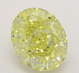 3.10 ct, Intense Yellow/VS2, Oval cut Diamond