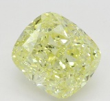 2.14 ct, Yellow/VS1, Cushion cut Diamond