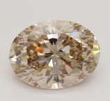 3.11 ct, Orange-Bn./VS2, Oval cut Diamond