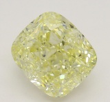 2.17 ct, Yellow/VVS2, Cushion cut Diamond