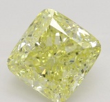 2.21 ct, Yellow/VVS1, Cushion cut Diamond