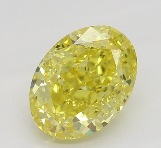 1.02 ct, Vivid Yellow/VS2, Oval cut Diamond