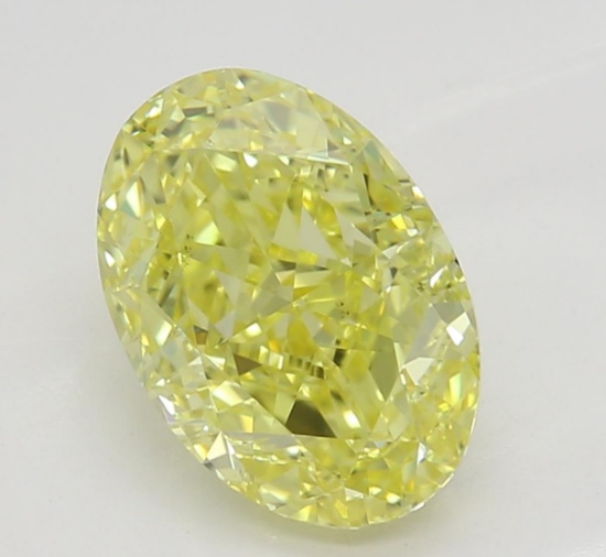 1.22 ct, Intense Yellow/VS1, Oval cut Diamond