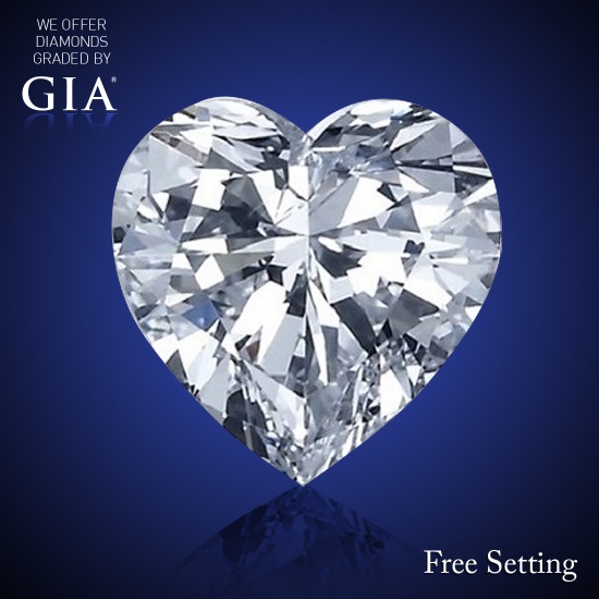 1.51 ct, F/VS2, Heart cut Diamond, 39% off Rapaport List Price (GIA Graded), Unmounted. Appraised Va