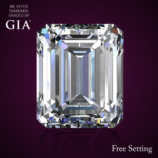 1.00 ct, G/VVS2, Emerald cut Diamond, 55% off Rapaport List Price (GIA Graded), Unmounted. Appraised