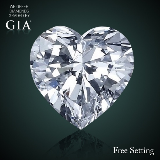 1.00 ct, E/VVS2, Heart cut Diamond, 48% off Rapaport List Price (GIA Graded), Unmounted. Appraised V
