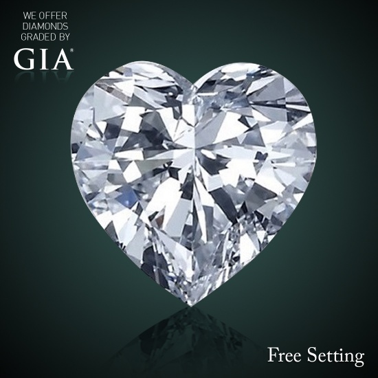 1.01 ct, E/VVS2, Heart cut Diamond, 57% off Rapaport List Price (GIA Graded), Unmounted. Appraised V