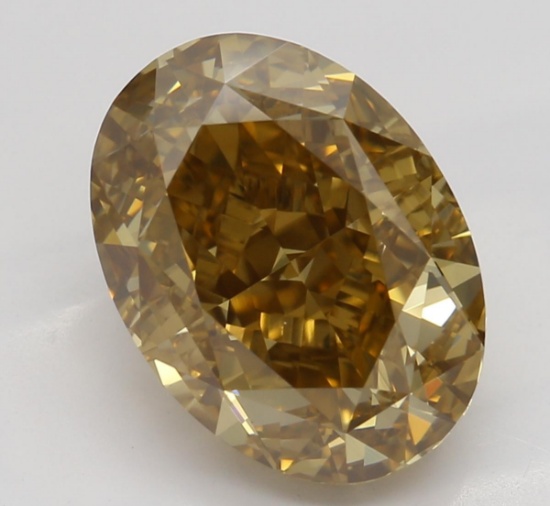 2.90 ct, Natural Fancy Deep Brown Yellow Even Color, VVS1, Oval cut Diamond (GIA Graded), Unmounted,