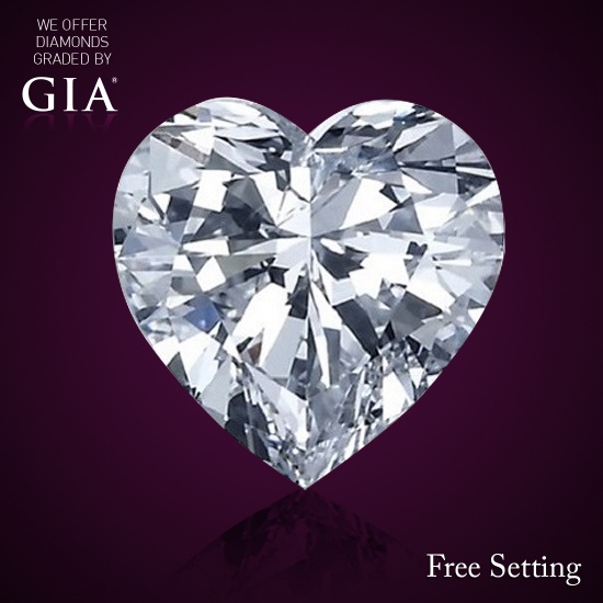 1.01 ct, D/VS1, Heart cut Diamond, 52% off Rapaport List Price (GIA Graded), Unmounted. Appraised Va