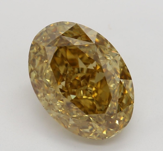 3.02 ct, Bn. Yellow/VVS2, Oval cut Diamond