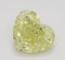 1.33 ct, Yellow/VVS1, Heart cut Diamond