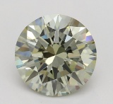 1.04 ct, Gray Grn. Yellow/VS1, Round cut Diamond