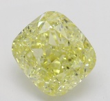 2.35 ct, Int. Yellow/VS2, Cushion cut Diamond