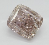 1.11 ct, Brn. Pink/VS2, Cushion cut Diamond