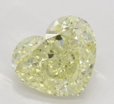 2.61 ct, Yellow/VVS2, Heart cut Diamond