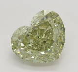 2.73 ct, Gray Grn. Yellow/VS1, Heart cut Diamond