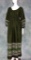 Vintage 1960s Ladies Raw Cotton Hunter Green Ethnic Style Maxi Gown
