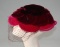 Vintage Ladies 1930s Red Velvet Petal Hat By Best & Co.