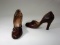 Vintage Ladies 1950s Montaldo's Brown Lizard High Heel Shoes