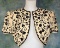 Vintage 1950s Ladies Shrug Cream Wool With Black Embroidery And Sequins