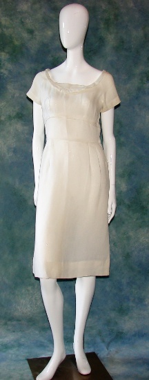Vintage Ladies 1930s White Cotton Linen Dress