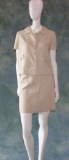 Vintage 1960s Ladies Linen Two Piece Mini Skirt Suit