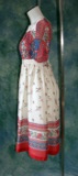 Vintage 1970s Ladies Gauze And Cotton Cherry Printed Dress Chas L Lee Of California