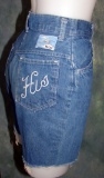 Vintage 1970s Juniors H.I.S. Juniors Jean Shorts Embroidered Pocket And Label