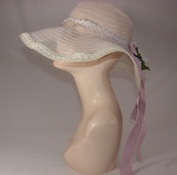 Vintage 1970s Ladies Lavender Net See Through Sun Bonnet