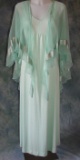 Vintage 1970s Ladies Pat Richards Soft Mint Nylon Jersey Ladies Gown And Long Over Cape