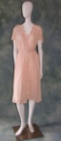 Vintage Ladies 1920s Pink Cotton Eyelet Day Dress