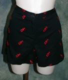 Vintage 1980s Buchwacker Lobster Embroidered Mini Shorts