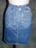 Vintage 1980s Ladies Acid Washed Blue Denim Mini Skirt