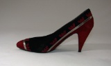 Vintage 1980s Ladies Black And Red Suede Heels By Sacha London