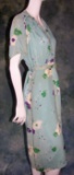 Vintage 1940s Ladies Rayon Floral Printed Dress