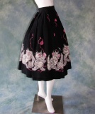 Vintage 1950s Ladies Circle Skirt Novelty Cat Print