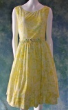 Vintage 1950s Ladies Fit And Flare Floral Printed Dress