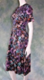 Vintage 1960s Ladies Dress Cold Pressed Floral Print With Belt
